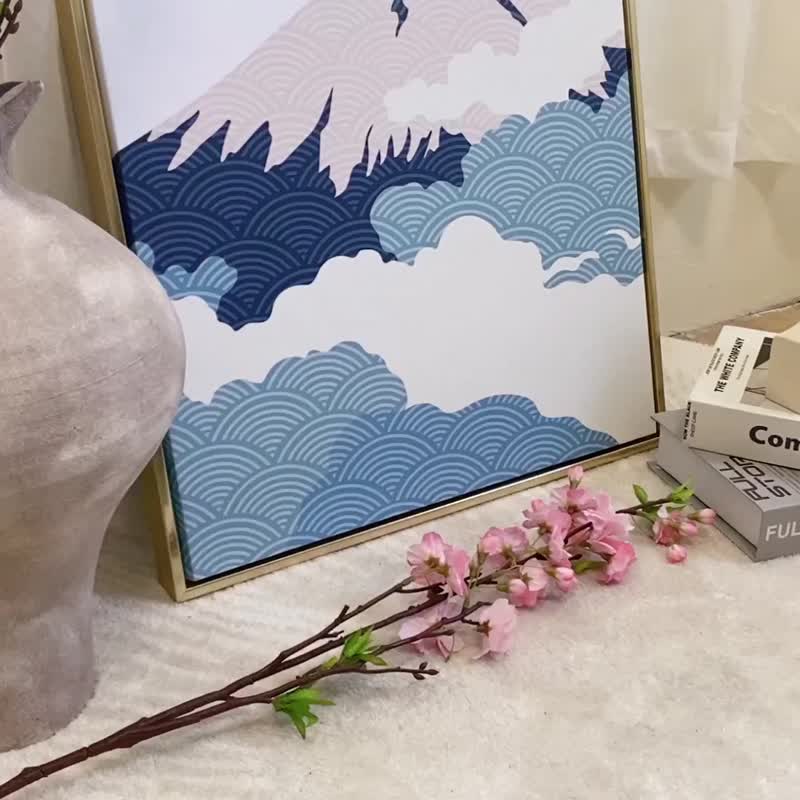 雲氣迷漫的富士山I - 和風/日本/富士山/復古風/居酒屋/懷舊感 - 海報/掛畫/掛布 - 棉．麻 多色