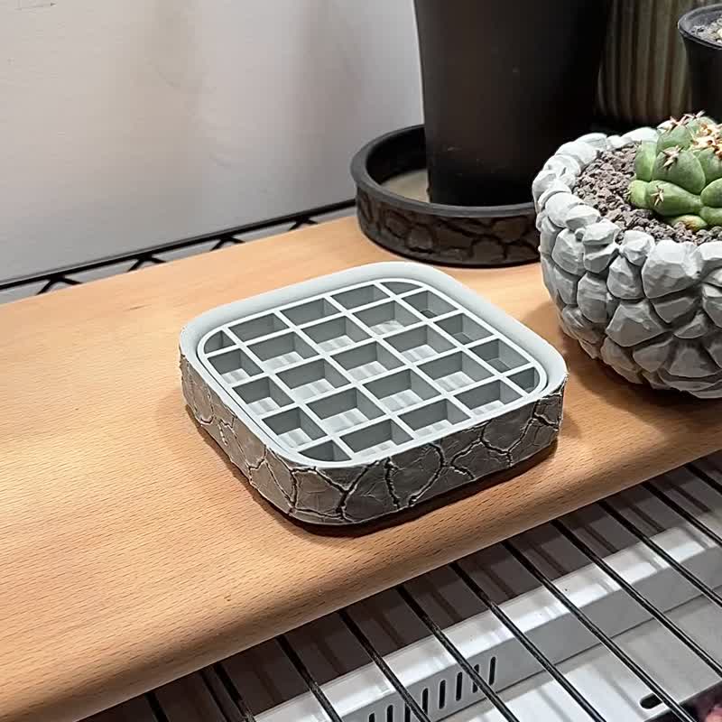 【CBPS001 - 鉢皿/水盤】自家設計/3D列印/多肉塊根植物/送禮 - 盆栽/植栽 - 塑膠 黑色