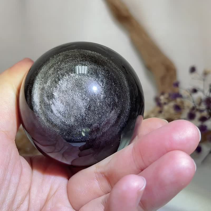 玩原礦-高閃光天然銀曜球擺件 - 擺飾/家飾品 - 寶石 