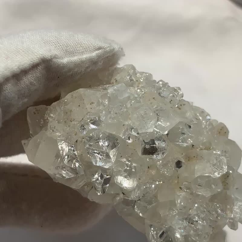 鑽石魚眼石 水晶礦標 水晶簇 天然水晶 擺設 水晶原礦 原石 cryst - 擺飾/家飾品 - 水晶 透明