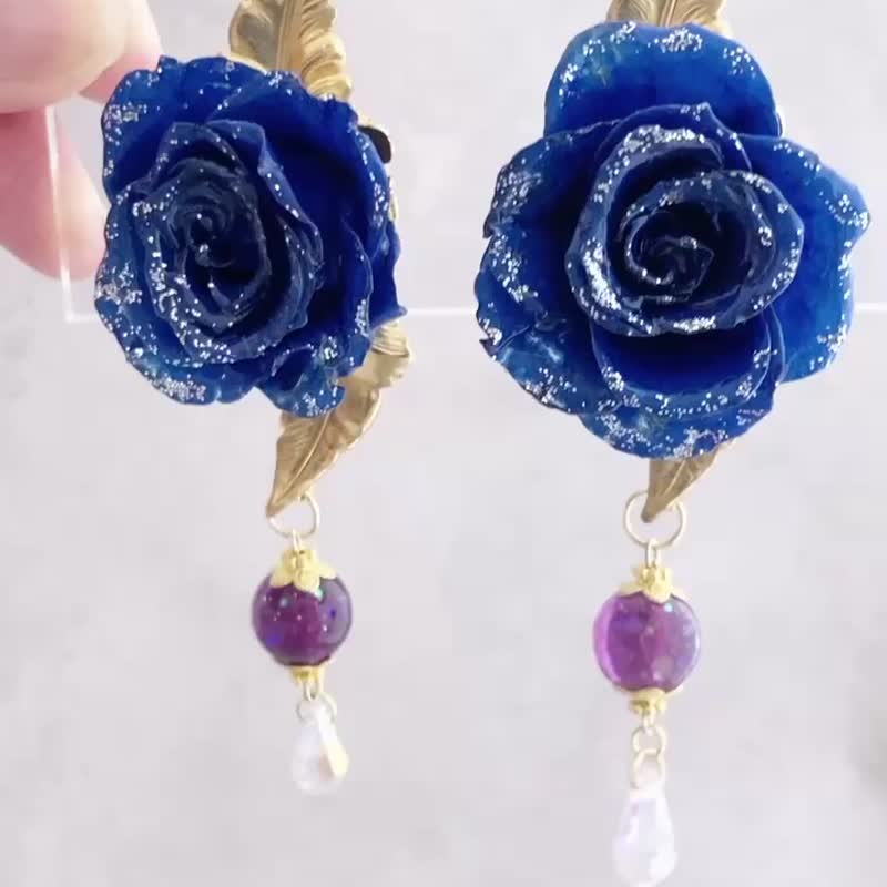 VTuberばがこ×ISABELLAコラボイヤーアクセ - ピアス・イヤリング - 寄せ植え・花 ブルー