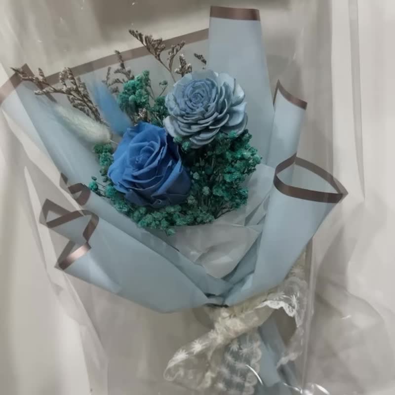 永生花束 七夕情人節 送禮花束 永生玫瑰 快速出貨 花束 附紙袋 - 乾燥花/永生花 - 其他材質 