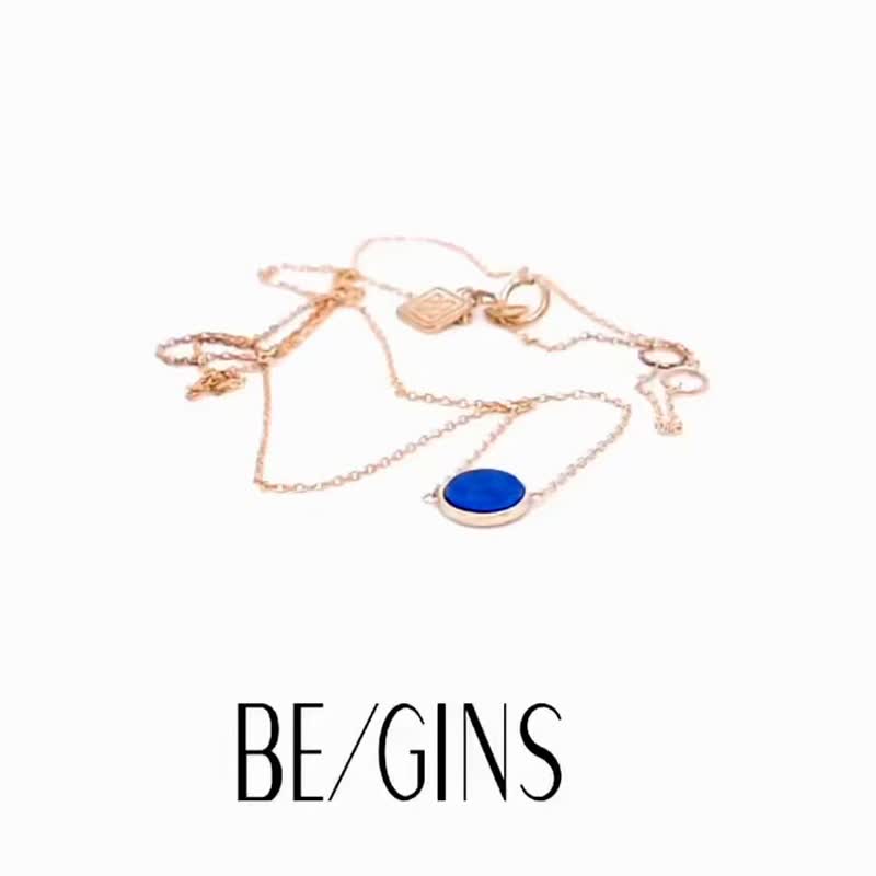 ROCA MINI ROUND LAPIS LAZULI NECKLACE_GOLD - สร้อยคอ - เงินแท้ สีน้ำเงิน