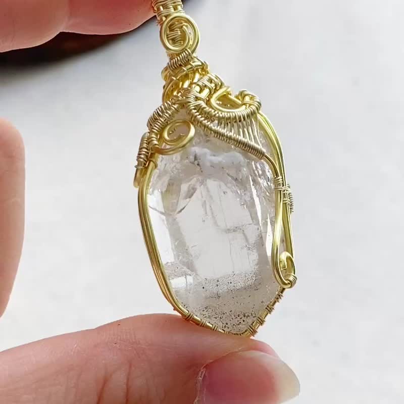 【高階白水晶】喜馬拉雅水晶項鍊 / 手作編織 - 吊飾/掛飾 - 水晶 白色