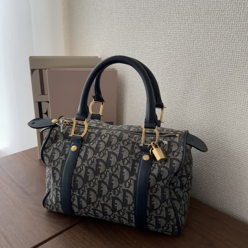 クリスチャン ディオール ハンドバッグ トロッター ミニボストン キャンバス Christian Dior ディオール トロッター柄 キャンバス ミニ