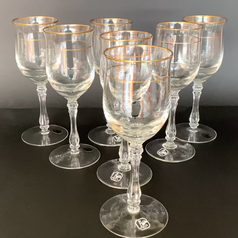 Vintage Crystal Wine Glasses by Gallo, 1980, Set of 8 for sale at