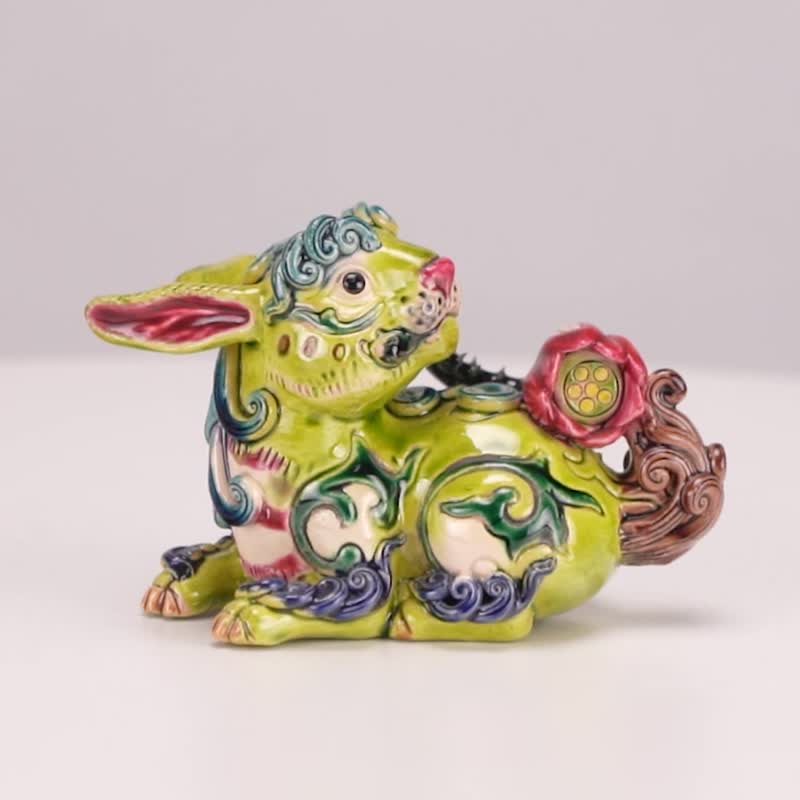 蓮花玉兔│好運連發│手工打造│藝術精品│母親節禮盒│畢業禮物 - 擺飾/家飾品 - 陶 