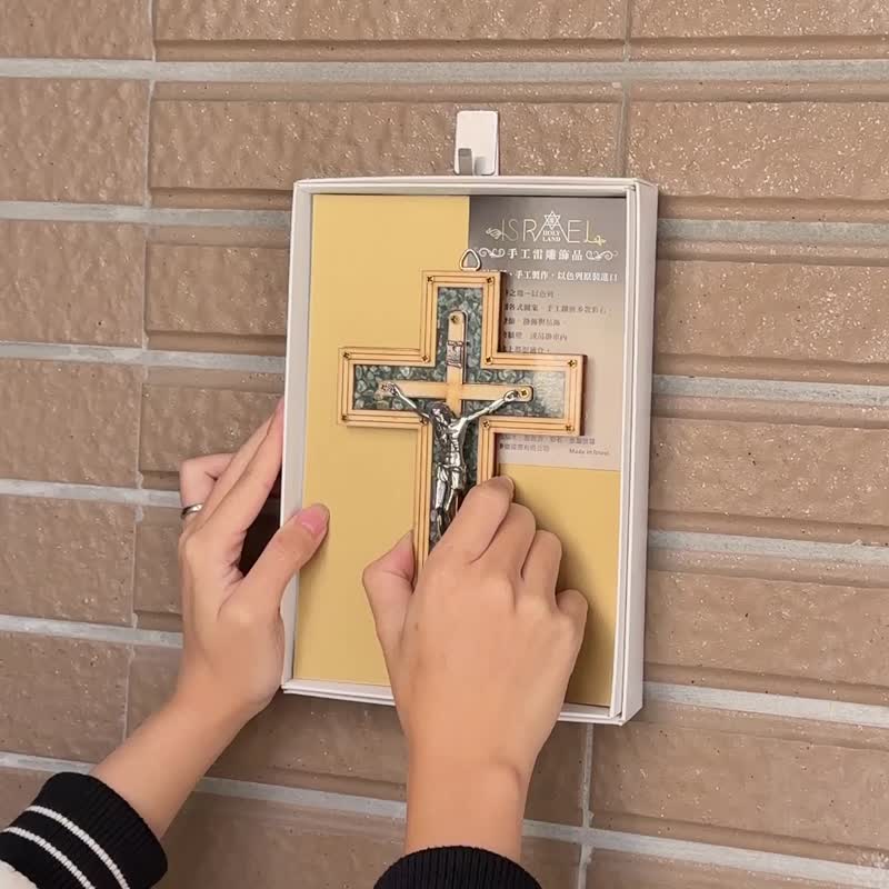 以色列進口 鑲嵌彩石 十字架 耶穌 壁掛飾 傢飾 2073040-21 - 壁貼/牆壁裝飾 - 其他材質 