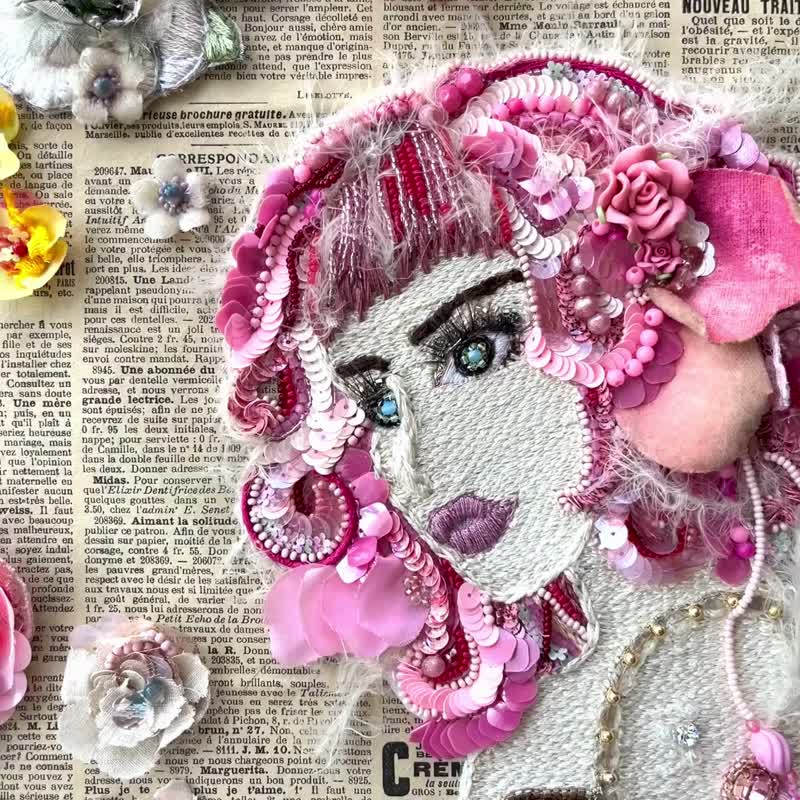 Beads Embroidery Art My own world - Shop Embroidery Beads maki embroidery  Wall Décor - Pinkoi
