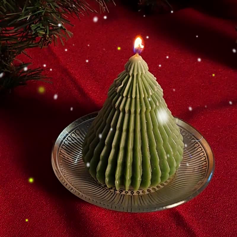 【雪之樹聖誕香氛蠟燭禮盒】 - 香氛/精油/擴香 - 玻璃 綠色