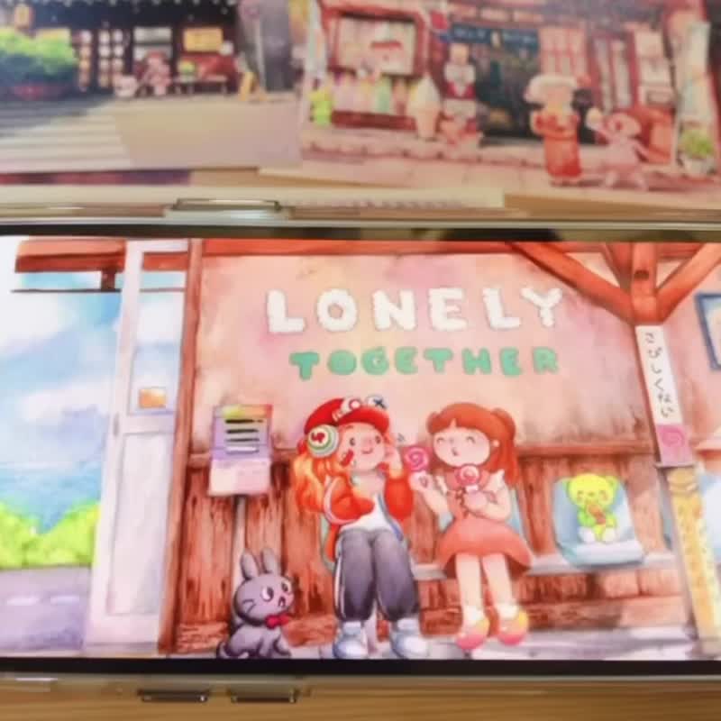 Lonely Together Station l Postcard - 卡片/明信片 - 紙 橘色