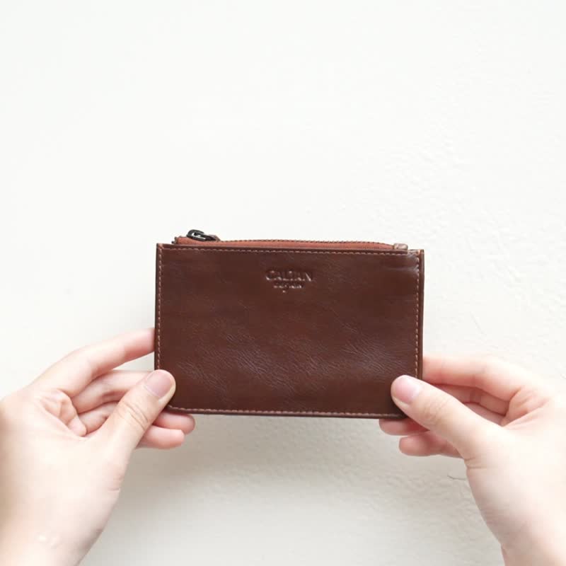 【24hr快速出貨】輕薄大容量真皮卡片零錢包-075298 兩色 零錢袋 - 錢包/皮夾/長短夾 - 真皮 咖啡色