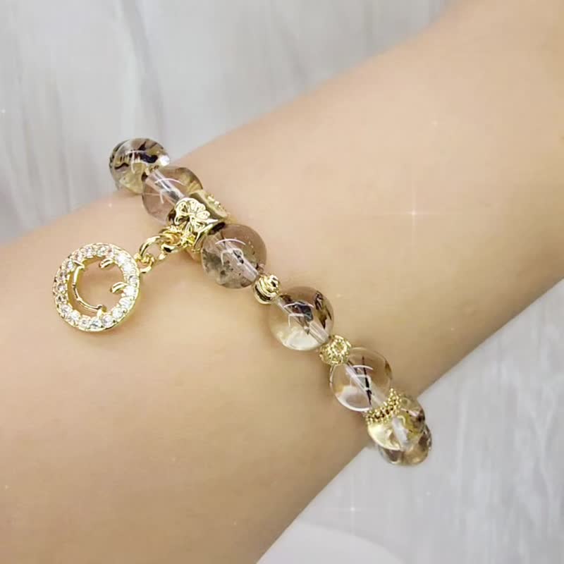 耀心之光。高品黃泥閃靈鑽 水晶手串 - 手鍊/手環 - 水晶 白色