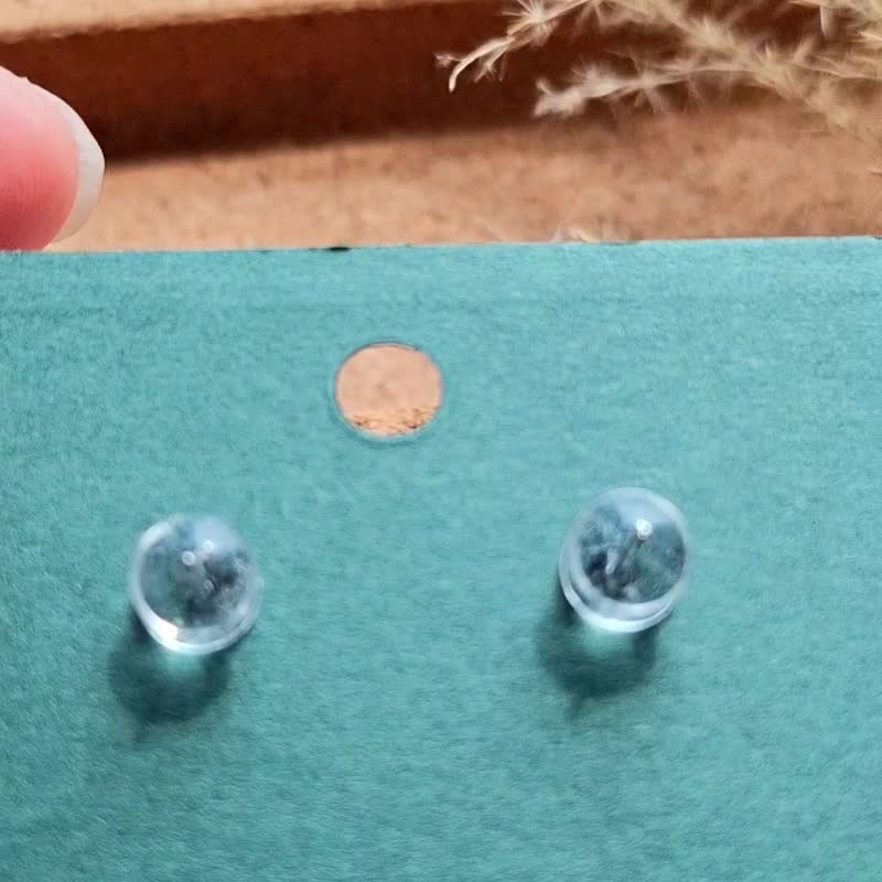(好運同心圓)黑木&粉晶好人緣 金珀鑽切同心 運轉地球珠 耳環耳釘 - 耳環/耳夾/耳骨夾 - 純銀 咖啡色