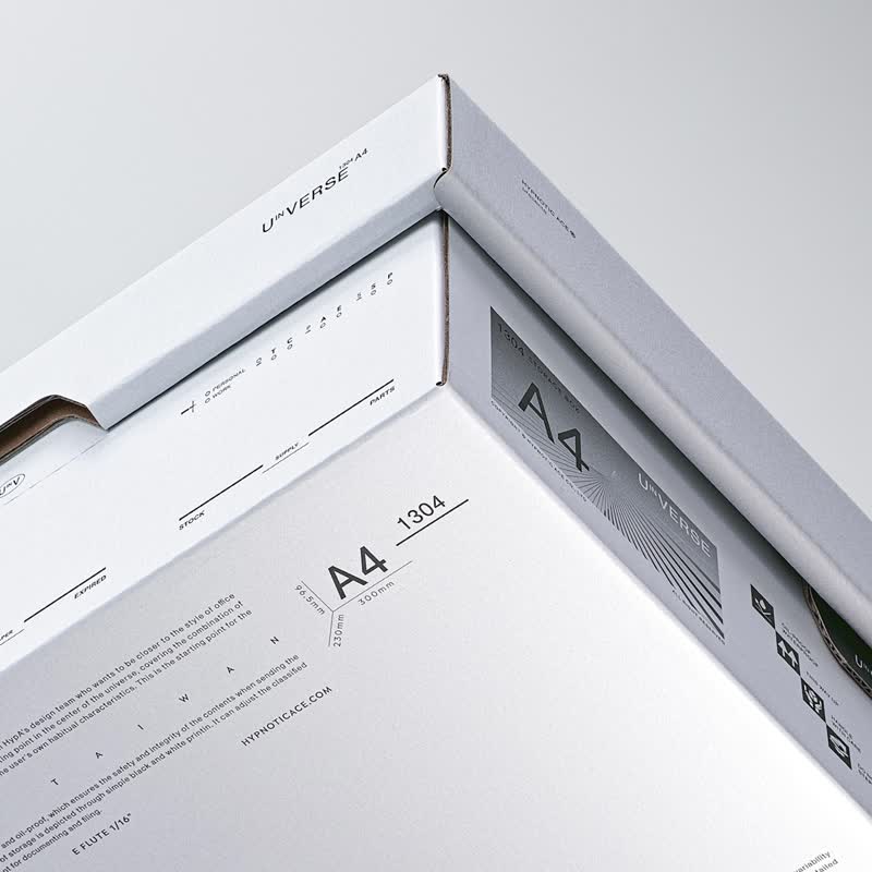 UINVERSE 1304 A4 Design Carton White Waterproof Storage Box - กล่องของขวัญ - กระดาษ ขาว