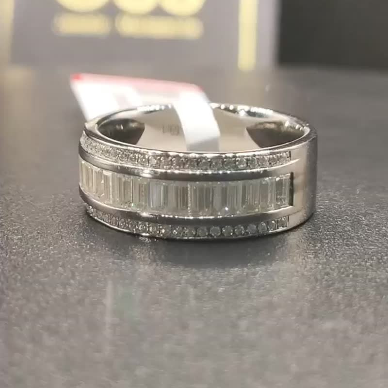 莫桑石 莫桑鑽 T鑽男鑽戒 台北門市 客製化訂製白金 - 戒指 - 其他材質 