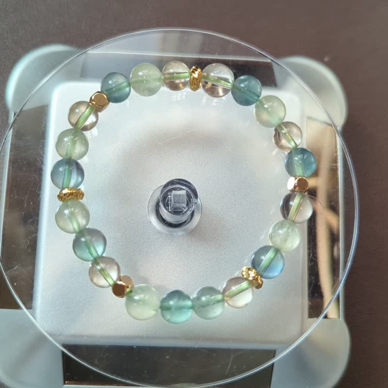 Stone Stone Lemon Quartz Crystal Design Bracelet [7mm] - สร้อยข้อมือ - คริสตัล สีเขียว