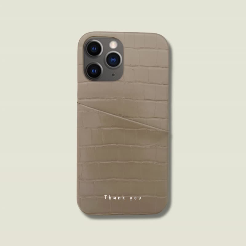 iPhone CASE | 皮革客製化手機殼 | 經典荔枝皮菱格紋卡夾 - 手機殼/手機套 - 其他材質 