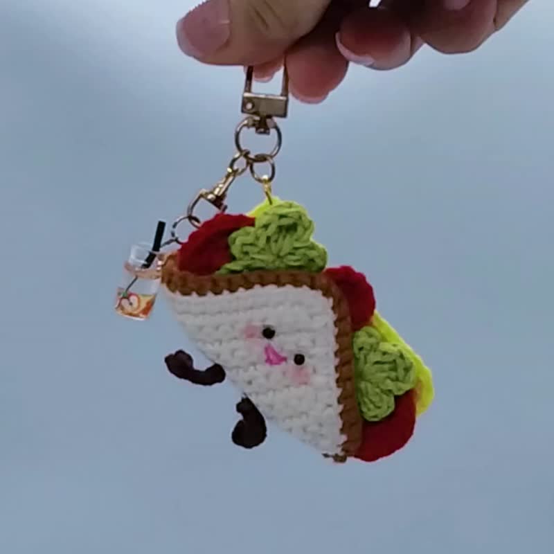 迷你三明治鑰匙圈鉤針圖解,可愛的鉤針編織食物玩具,趣味 DIY - 手工藝教學/工具書 - 其他材質 