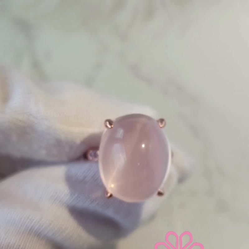 Natural Rosequartz and Tanzanite 23 Cts Ring Sterling Silver 925. - 戒指 - 純銀 粉紅色