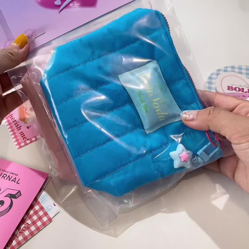 SEEUSODA/Original cute star bathroom storage bag girl soft cute cosmetic bag coin card bag storage - กระเป๋าเครื่องสำอาง - ผ้าฝ้าย/ผ้าลินิน สึชมพู