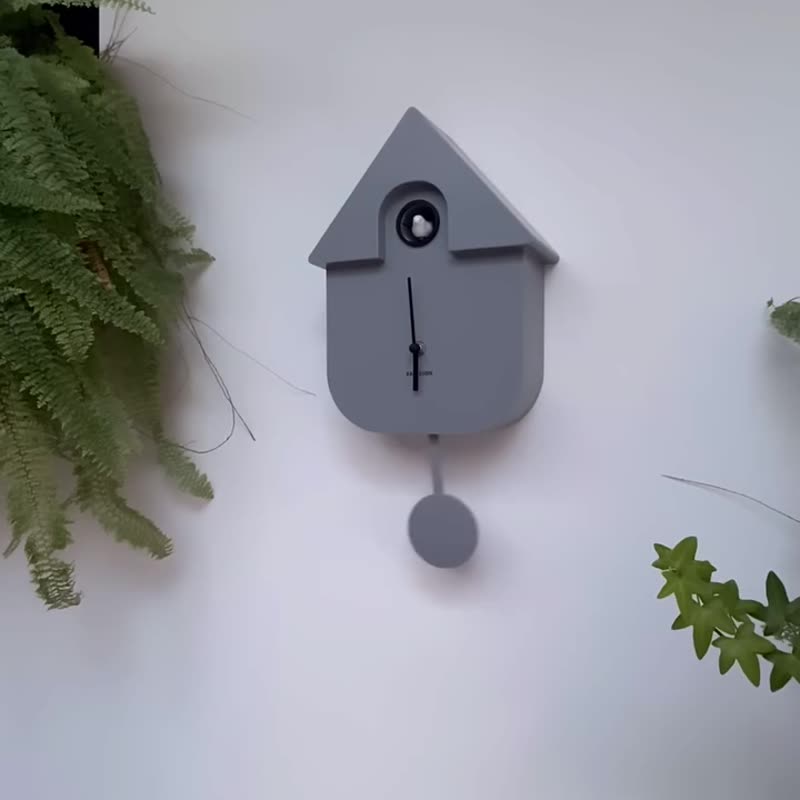 荷蘭Karlsson, Modern Cuckoo 灰色搖擺布谷鳥掛鐘 (整點報時) - 時鐘/鬧鐘 - 塑膠 灰色