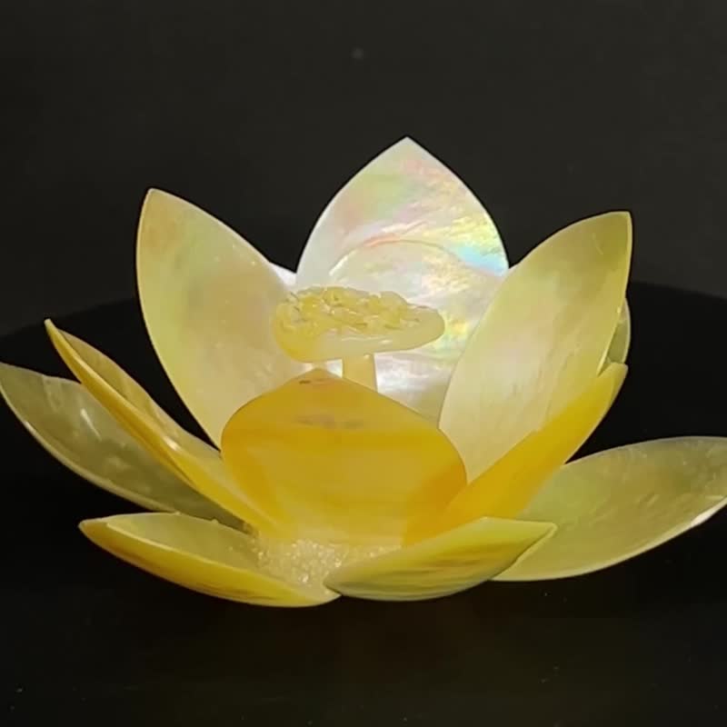 Akoya Shell Decoration Lotus Flower 05 - ของวางตกแต่ง - เปลือกหอย สีทอง