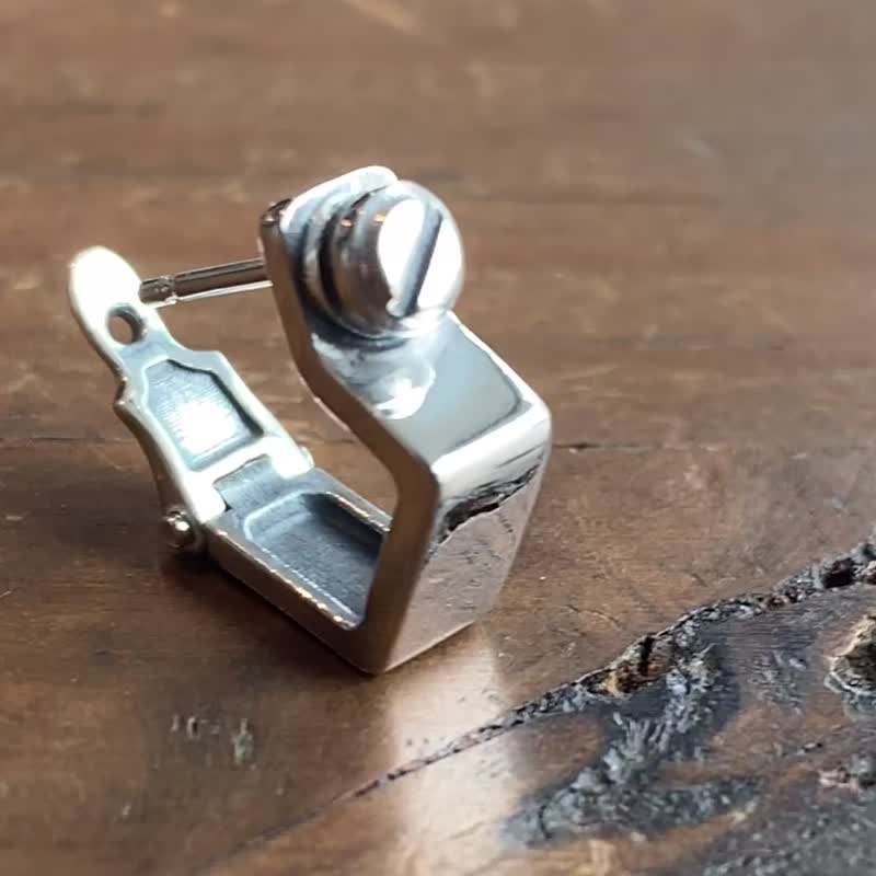 フープピアス/シルバー925 ピアス/片耳用/シンプル/シルバーアクセサリー メンズ/男性プレゼント/pe42 - 耳環/耳夾/耳骨夾 - 銀 銀色