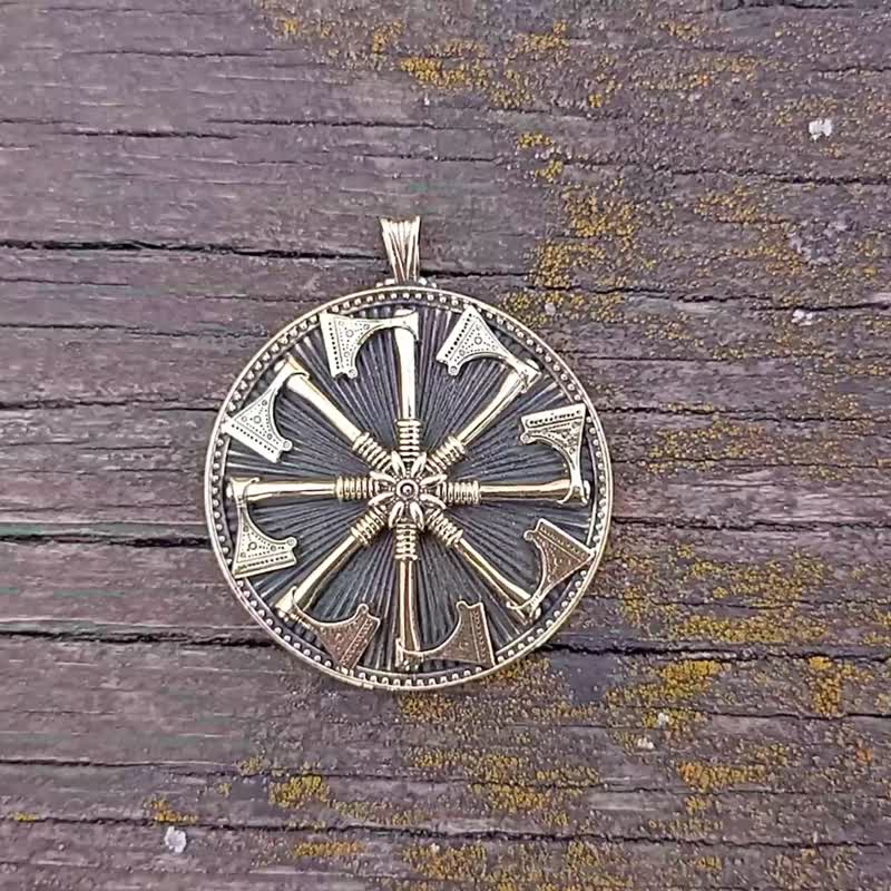 Handmade mens brass locket necklace,Vintage ukrainian mens jewelry,ukraine mens - 項鍊 - 銅/黃銅 金色