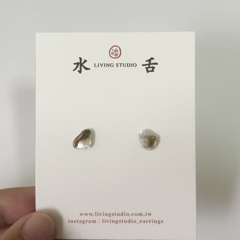 Xiaobei #05 | 手作り貝殻ピアス - ピアス・イヤリング - シェル ブラウン