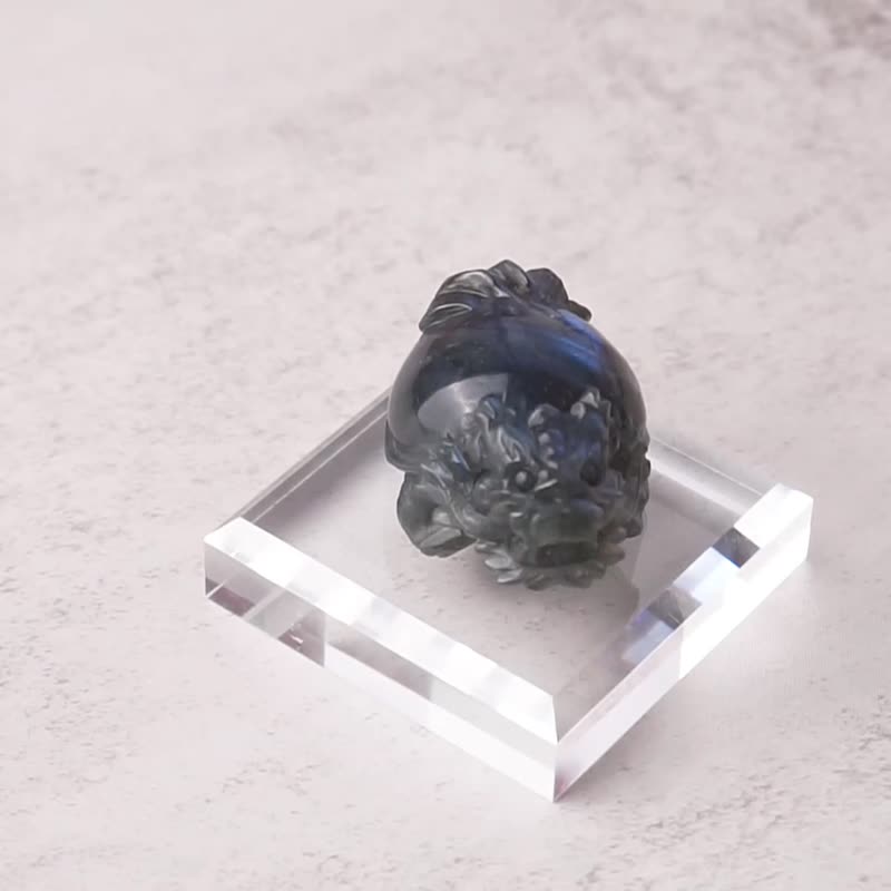 拉長石 龍龜 // 晶礦神獸 水晶擺飾 // 智慧 創意 平衡磁場 - 裝飾/擺設  - 半寶石 藍色