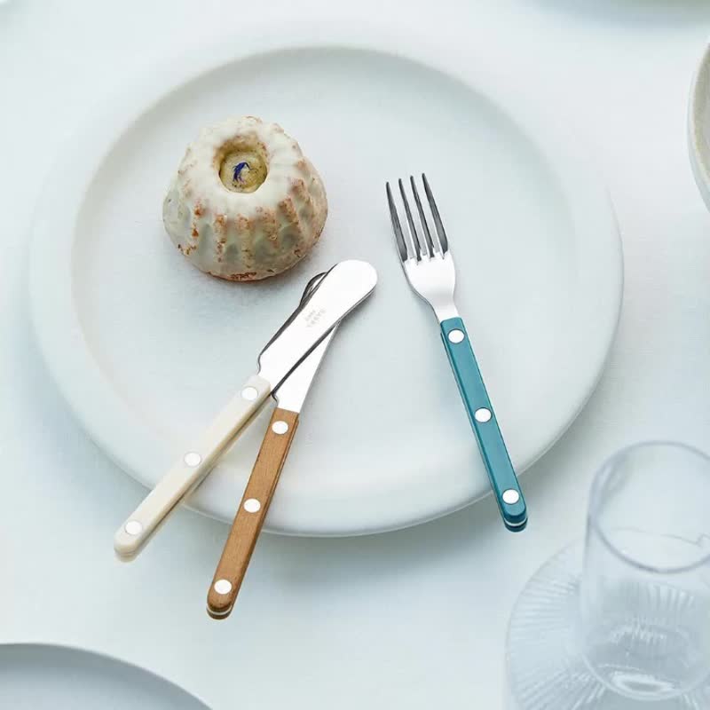 Bistrot復古酒館-點心餐具3件禮盒組-Sabre Paris - 刀/叉/湯匙/餐具組 - 其他金屬 