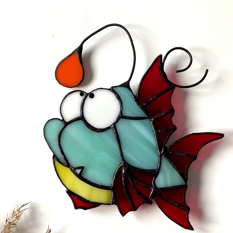 鱼, 彩色玻璃窗挂件, 花园装饰, 太阳镜 - 壁貼/牆壁裝飾 - 玻璃 多色
