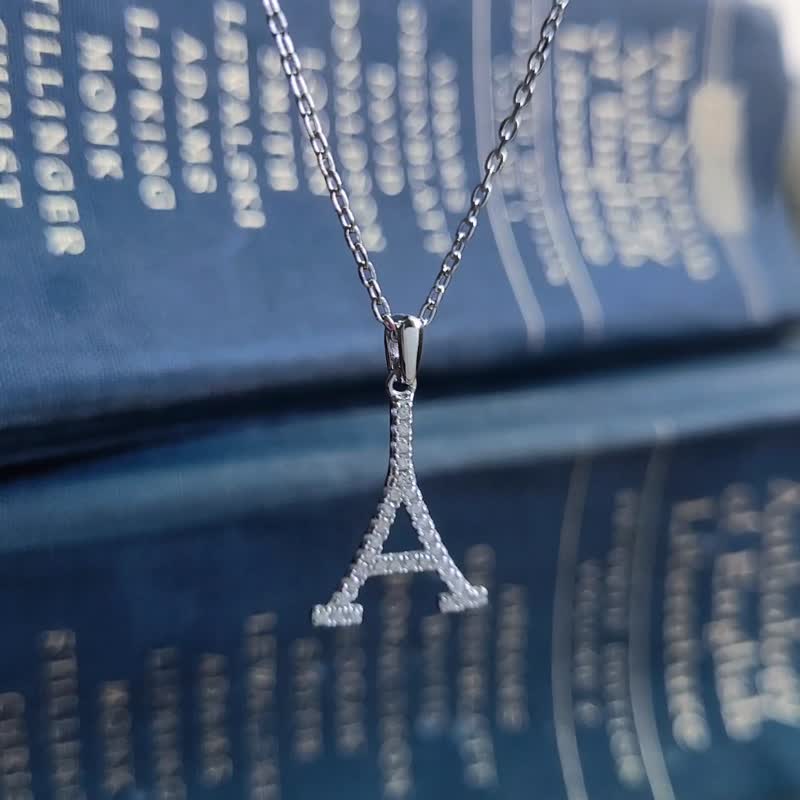 小巴黎。鐵塔造型925銀墬鍊  短項鍊 - 項鍊 - 純銀 銀色