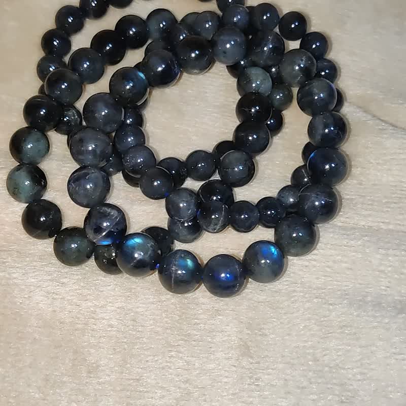 [Customized Products] Black Labradorite Black Gray Moonstone 7-10mm Bracelet Natural Crystal - Bracelets - Crystal 