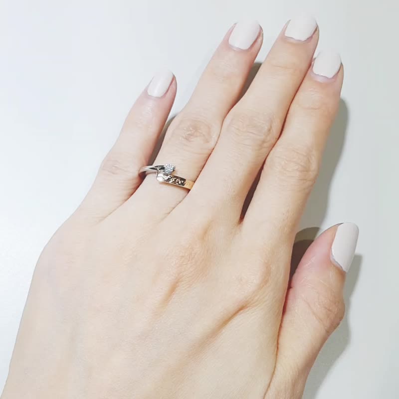 摯愛  10分鑽石 結婚對戒/周年紀念戒 - 對戒 - 鑽石 銀色