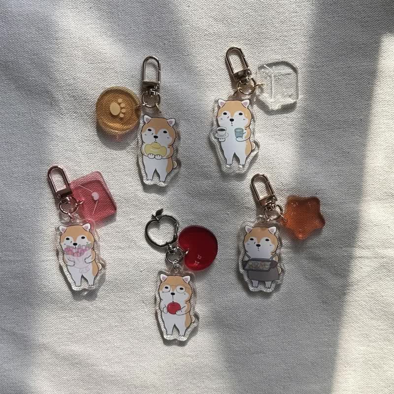 Fenfen has something I want to give you in a blind box | 5 random Acrylic pendants on strings - พวงกุญแจ - อะคริลิค สีส้ม