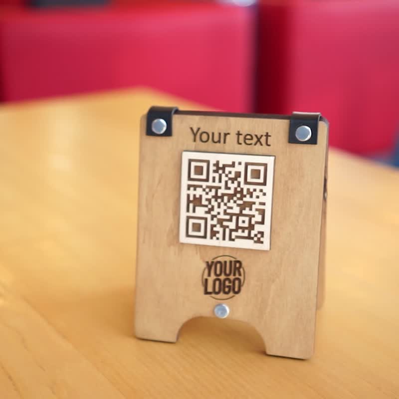 QR code menu, QR code menu sign, Wooden qr cod sign - 其他 - 木頭 