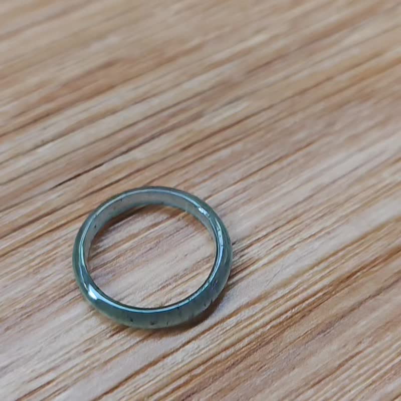 Ching Tsui Natural Guatemalan Jade High Ice Green Floating Flower Finger Ring Size 12 - Style A - General Rings - Jade Multicolor