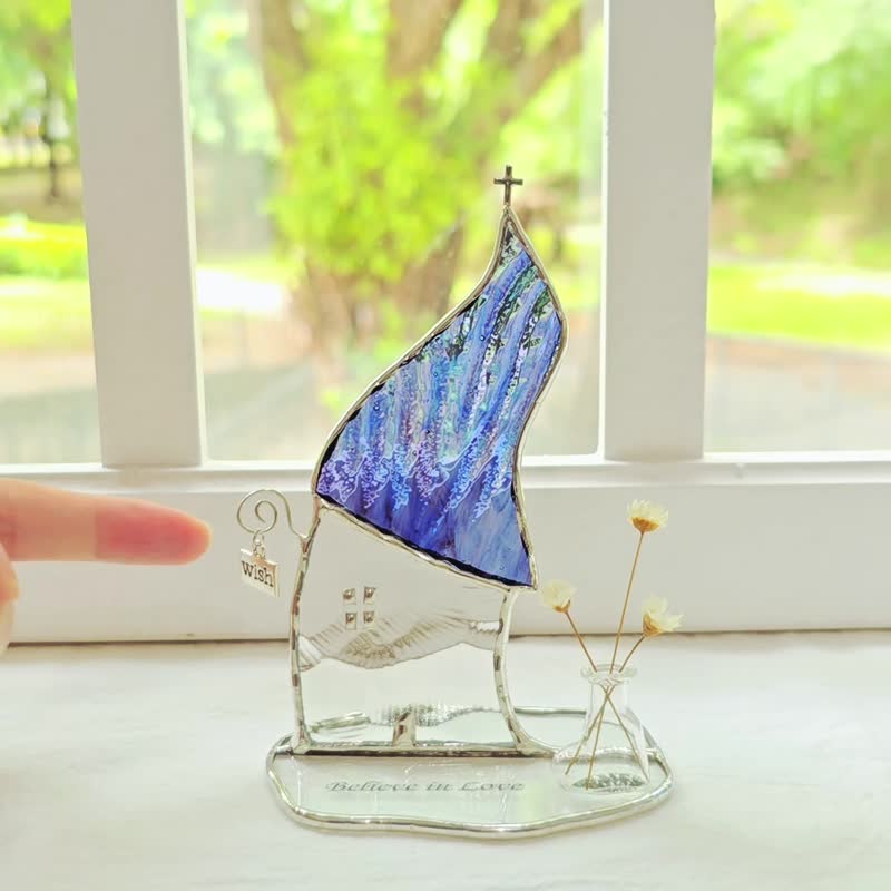 幻想森林玻璃教堂擺設100%原創手作-紫藍 - 擺飾/家飾品 - 玻璃 
