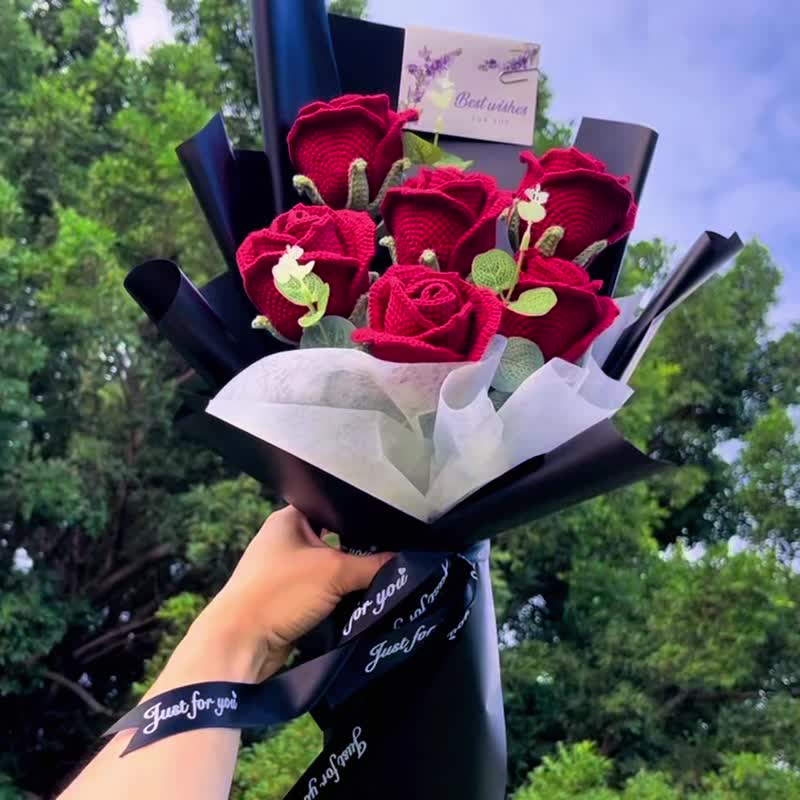 卒業祝い 卒業式用ブーケ カスタマイズギフト 2025 かぎ針編みの6本の