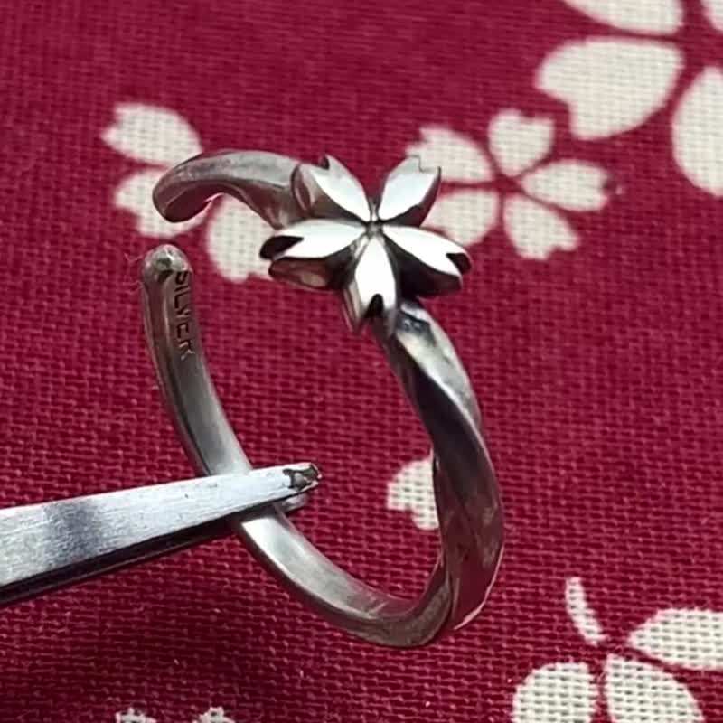 sakura ear cuff,sterling silver,free shipping,made in japan - Earrings & Clip-ons - Sterling Silver Silver