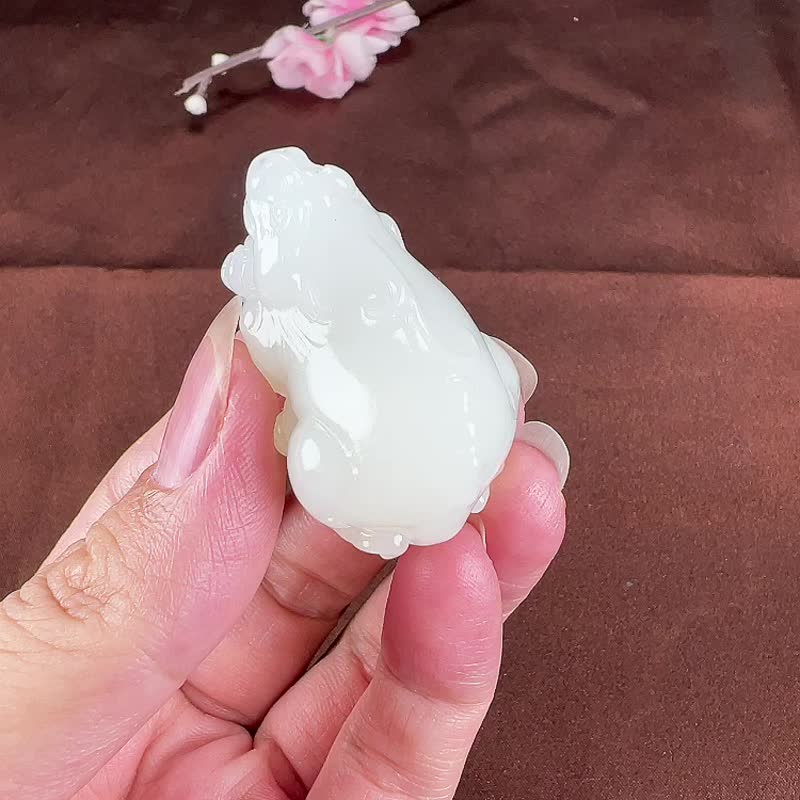 秒殺價天然新疆和田玉羊脂玉貔貅吊墜玉質細膩一念之間｜吊飾/掛飾人氣