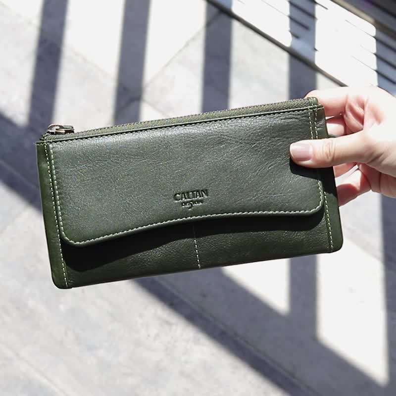 [Valentine&#39;s Day Fast Shipping | Free Gift Packaging] Wallet Leather Long Clip Recommended-072004cd Green