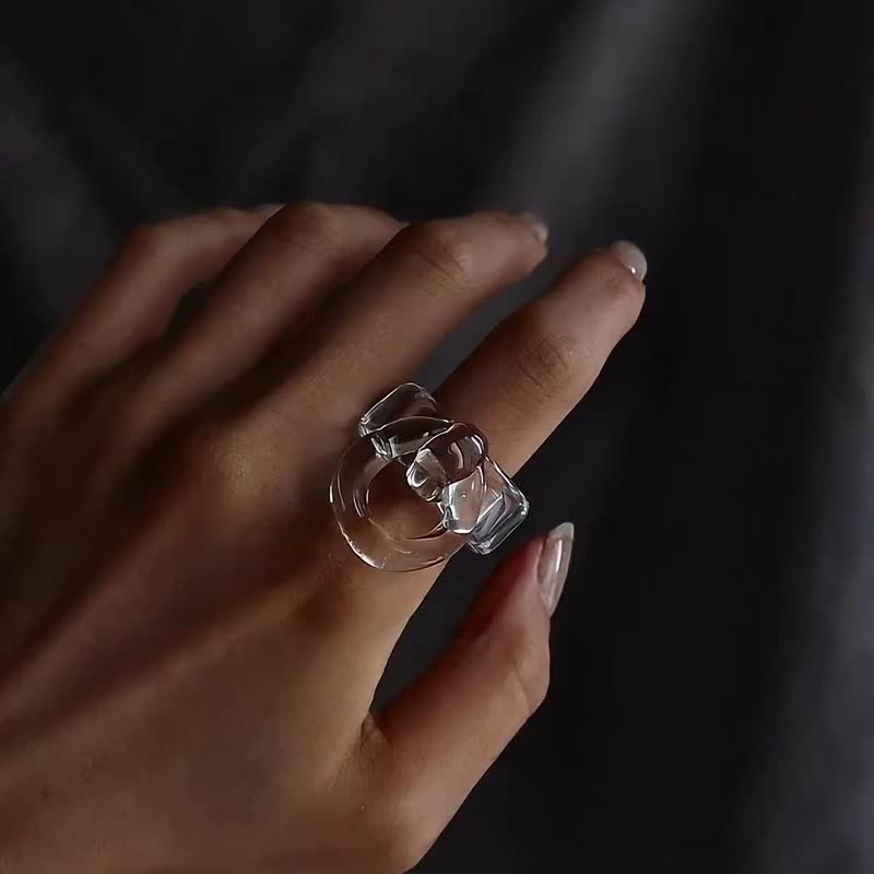 -Glass Handle-　ガラス　リング - 戒指 - 玻璃 透明