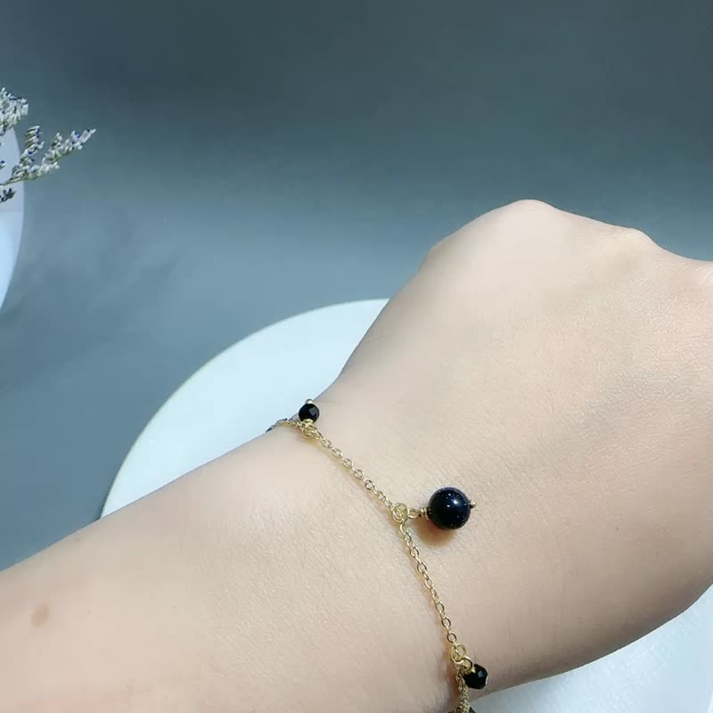 Twelve Zodiac Signs 【Deep Sea Blue Bracelet】_Aquarius x Leo_ - สร้อยข้อมือ - ทองแดงทองเหลือง สีน้ำเงิน