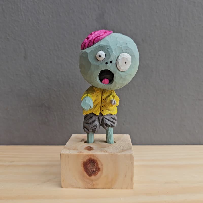 Little Zombie (wooden sculpture) - 公仔/玩偶 - 木頭 