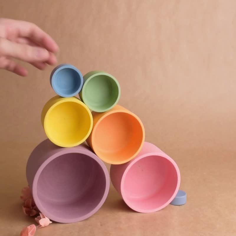 Wooden Nesting Bowls Toy Set - 寶寶/兒童玩具/玩偶 - 木頭 粉紅色