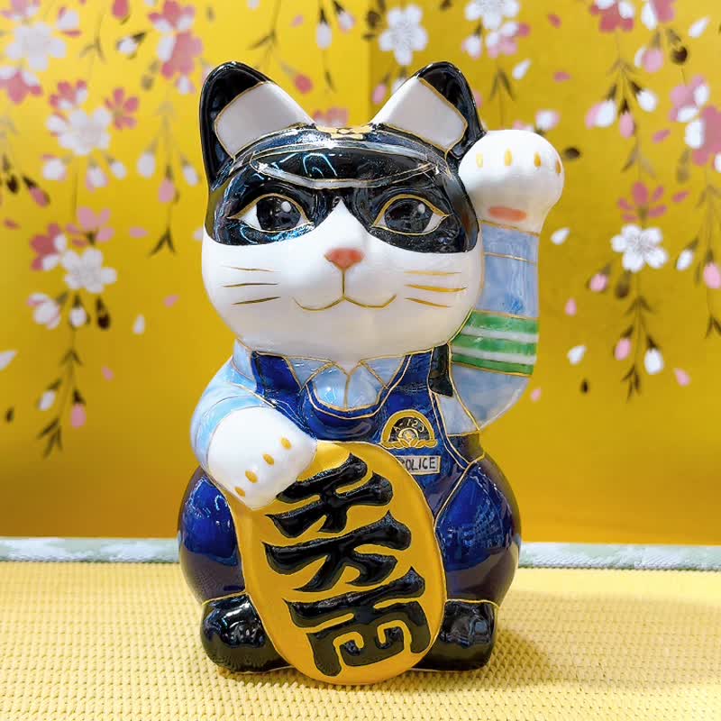 【警福守緣】日本清水燒招財貓 | 色繪 - 警視廳 - 擺飾/家飾品 - 瓷 多色