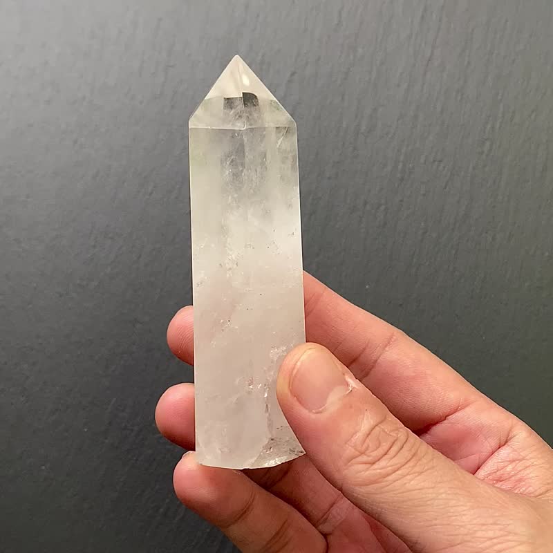 天然彩虹暴風雪白水晶能量柱 消磁淨化 招財開運 淨化氣場 防小人 - 擺飾/家飾品 - 水晶 多色